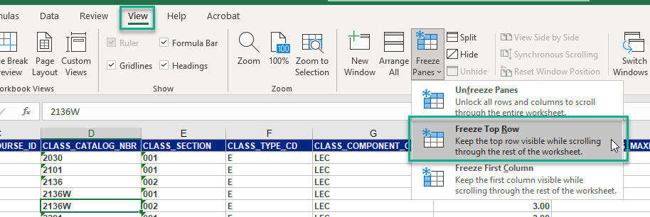 Basic Excel Tips and Tricks | Registrar Student Data